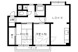 ウエストハイツ 2LDKの間取図画像
