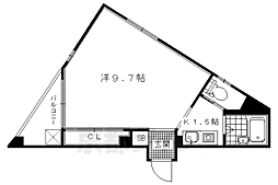 JR山陰本線 二条駅 徒歩14分の賃貸マンション 4階1Kの間取り