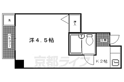 セラヴィ岩倉 1Kの間取図画像
