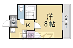 第2ハイツ早田 1Kの間取図画像