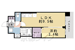 京都市南区東九条南石田町マンション 1LDKの間取図画像