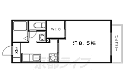 プロプル北白川 1Kの間取図画像