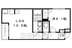 レジデンス北白川 1LDKの間取図画像