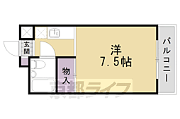 洛北館 1Kの間取図画像