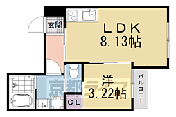 Portofino六地蔵 1LDKの間取図画像