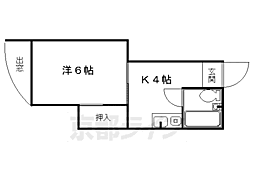 アクエルド東大路 1Kの間取図画像