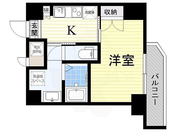 大阪府吹田市片山町４丁目(賃貸マンション1K・5階・26.31㎡)の写真 その2