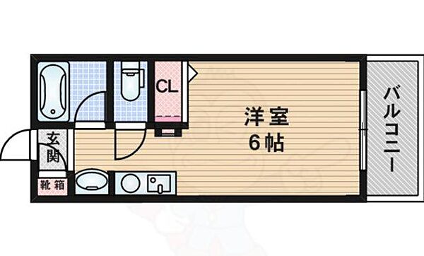 大阪府吹田市朝日町(賃貸マンション1R・4階・19.80㎡)の写真 その2