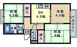 ホームマンションミシマ 3DKの間取図画像