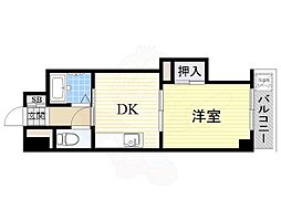 正雀グランドハイツ北 1DKの間取図画像