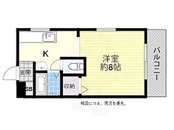 グリーンコーポタナカB棟 1Kの間取図画像