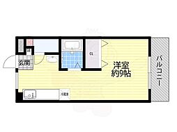 グリーンコーポタナカA棟 ワンルームの間取図画像
