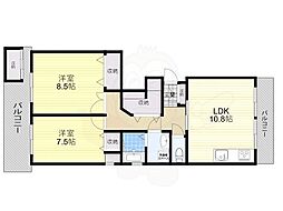メゾン・ドエスポワール 2LDKの間取図画像