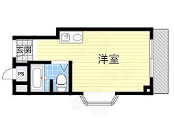 トラッディ吹田3 ワンルームの間取図画像