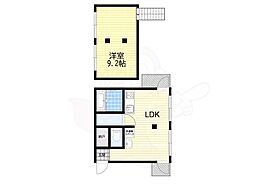 ミドルリバー 1LDKの間取図画像