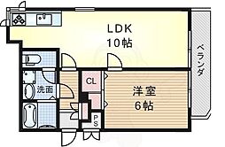 三井マンション 1LDKの間取図画像