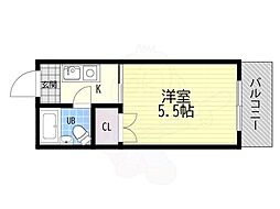 弘竹ホワイトハウス 1Kの間取図画像
