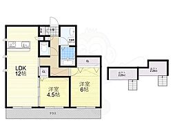 セントリバーヒルズ 2LDKの間取図画像