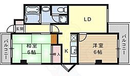プロムナード五月 2LDKの間取図画像