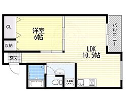 南千里第2コーポラスC棟 1LDKの間取図画像