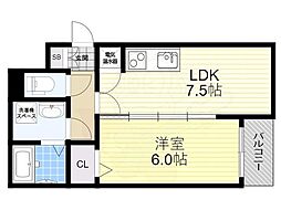 ARTTENDOEAST 1LDKの間取図画像