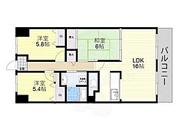 グレイスコート千里山 3LDKの間取図画像