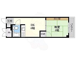 高浜ハイツ 1DKの間取図画像