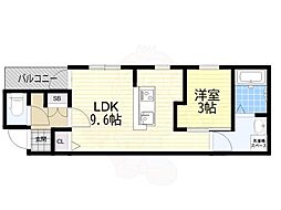 ルッソ豊中蛍池 1LDKの間取図画像