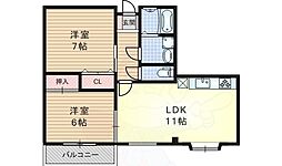 キープロ2 2LDKの間取図画像