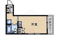 つばさハイツ 1Kの間取図画像