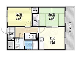 プランドール千里丘 2LDKの間取図画像