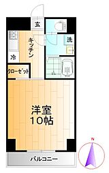 マエストーゾフィガー 1Kの間取図画像