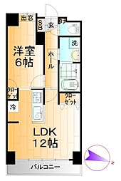 フォーシーズン開成山公園 1LDKの間取図画像