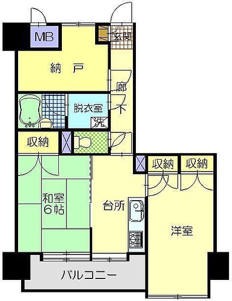 ライオンズマンション中通 405｜秋田県秋田市中通3丁目(賃貸マンション2SDK・4階・52.00㎡)の写真 その2