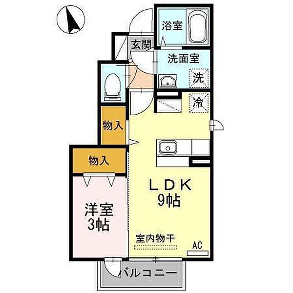 オリビエスルプリューメ 101｜秋田県秋田市楢山登町(賃貸アパート1LDK・1階・31.56㎡)の写真 その2