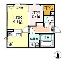 ヒルズ相染 205 ｜ 秋田県秋田市土崎港相染町字大谷地（賃貸アパート1LDK・2階・32.77㎡） その2