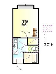 ヴィラージュu八橋 1階1Kの間取り