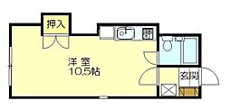 WHITEインペリアル ワンルームの間取図画像