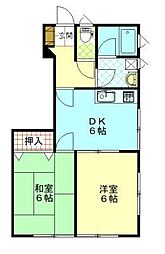 ル・ホワイエ 2DKの間取図画像