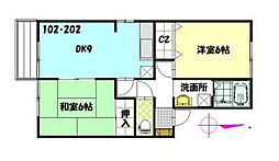 セジュール三和 2DKの間取図画像