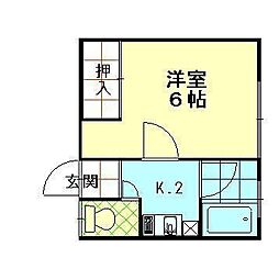 コーポ松美東 1Kの間取図画像