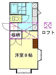 キャンパス・スクエアB 1Kの間取図画像