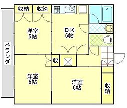 ルーミー730 3DKの間取図画像