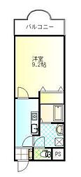 グランデール東通 1Kの間取図画像