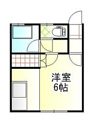 イースト・スター2 ワンルームの間取図画像