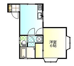 コーポイーストウェイ 1DKの間取図画像