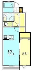 アヴァンス 1LDKの間取図画像