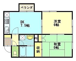 ホームクリエイト2 2DKの間取図画像