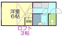 レオパレス川元山下町第1 1Kの間取図画像