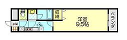 グリーンヒルズ山王 1Kの間取図画像